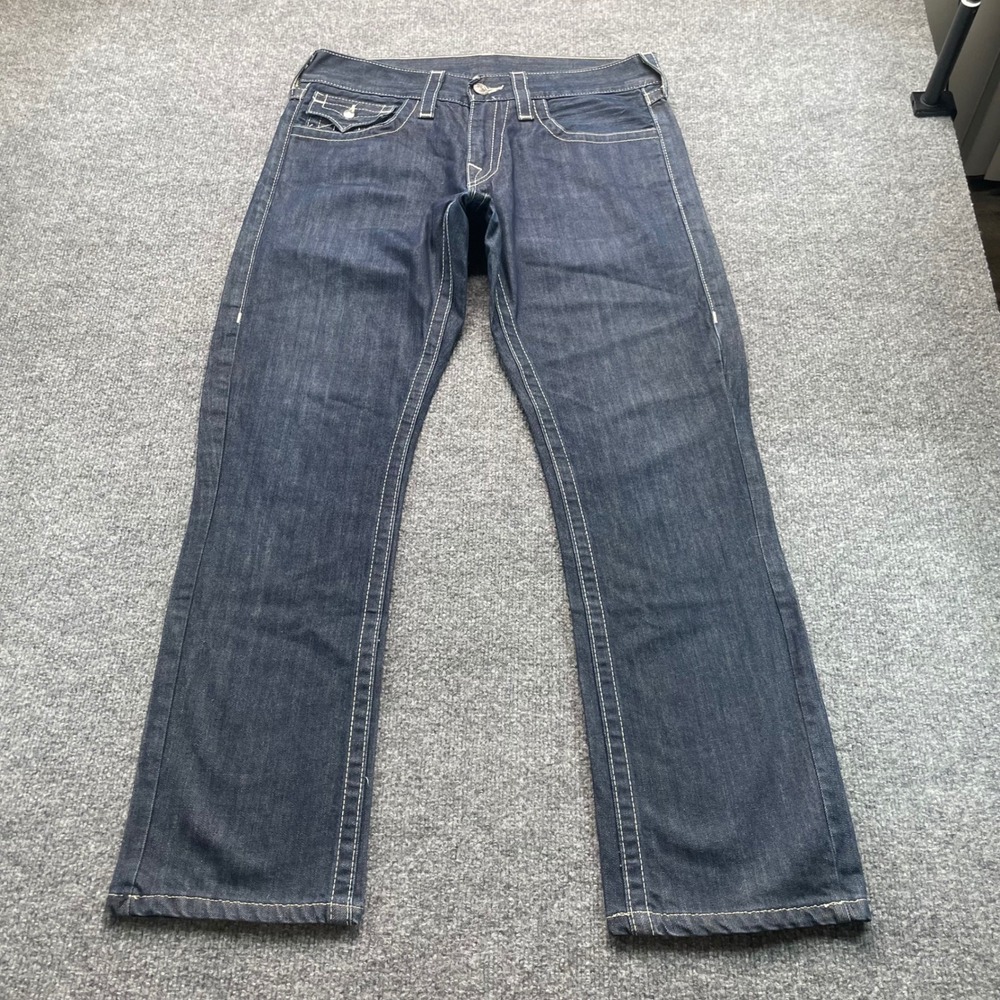 True Religion Jeans Men's 32 Blue Straight Super T Stitch Made in USA